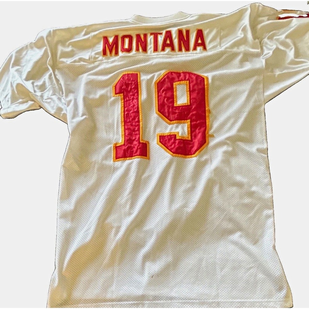 Mitchell & Ness Joe Montana 19 San Francisco 49ers NFL Jersey White Red Gold 54